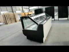 Supermarket Serve Over Food Display Refrigerator With Straight Glass
