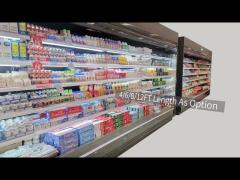 R404a Open Front Display Fridge For Vegetable Dairy And Beverage