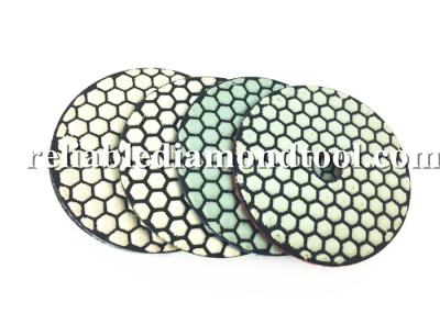 China 100 mm Dry Diamond Polishing Pads 200 / 800 /1500 Buff With Durable Resin Compound for sale