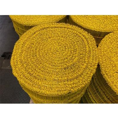 China Yellow Green Double Loop Rebar Tie Wire ASTM A853 Polyethylene Coated for sale