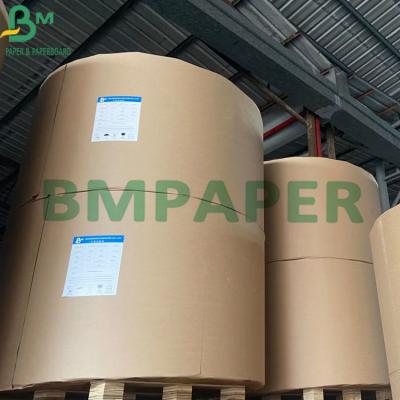 China 50g - 120g Unbleached Brown Kraft Paper Jumbo Roll For Making Shopping Bags for sale