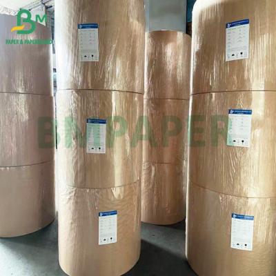 China Recyclable 40g premium one side glossy brown kraft bag paper roll for sale