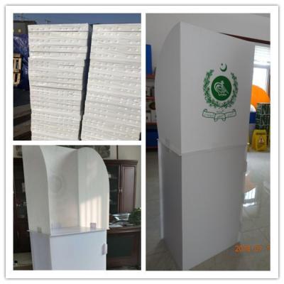 China PP corrugated  plastic voting cubilce booth for sale