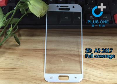 China AGC Tempered Glass 3D Curved Screen Protector For Samsung A3 2017 White Color for sale