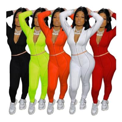 China Fall Women Jumpsuit Set Casual Polyester Blended Knitting Anti Static for sale