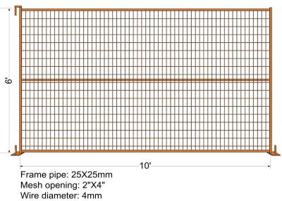 China “VICORIA SECRET” TEMPORARY FENCE H6’/1830mmxL10’/3050mm mesh Aperture 2”x4”/50x100mm for sale