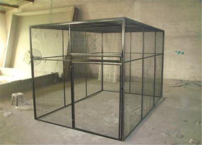 China Outdoor Welded Mesh Parrot/Birds Aviary House Black Powder Coated Big Aviary Cage For Sale for sale