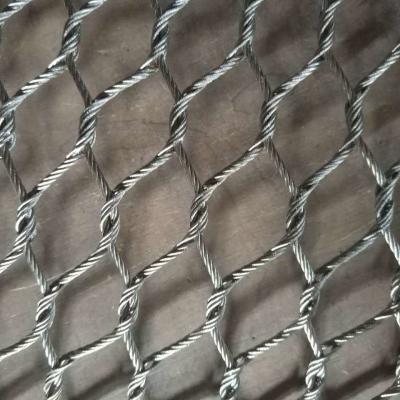 China Hand woven knotted type Stainless steel wire rope mesh for Monkey Enclosure Mesh for sale