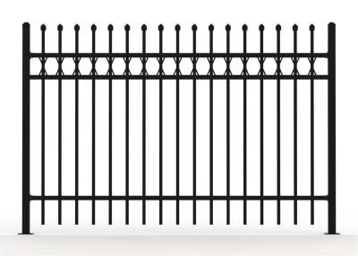 China Crimped Spear Steel Picket Crimped Spear Fencing Panels 4 Horizontal Tube for sale
