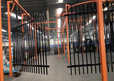 China Pressed spear top galvanized powder coated garrison steel fence 1.8m*2.3m rails SHS 50mm for sale