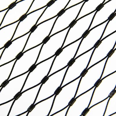 China Knotted Type SS316 With Black Oxide Finished Wire Rope Mesh Fencing for sale