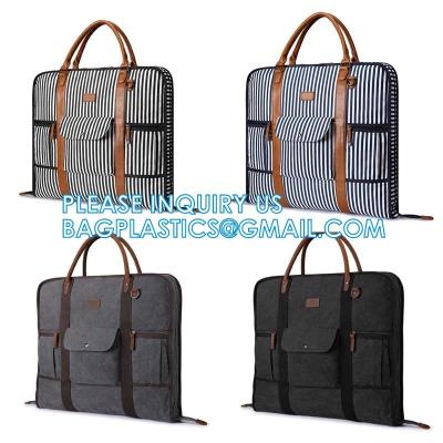 China Business Garment Bag Cover For Suits Dresses Clothing Foldable Pockets, Carry On Garment Bag, Moving Bags for sale