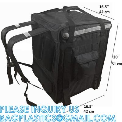China Thermal Food Delivery Backpack w/Cup Holders Insulated Pizza Delivery Bag Mesh Pocket and Receipt Window for sale