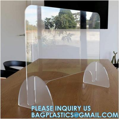 China Portable Acrylic Sneeze Guard Shield Divider Perspex Screens Barrier Plastic Shield Counter, Social Distancing for sale