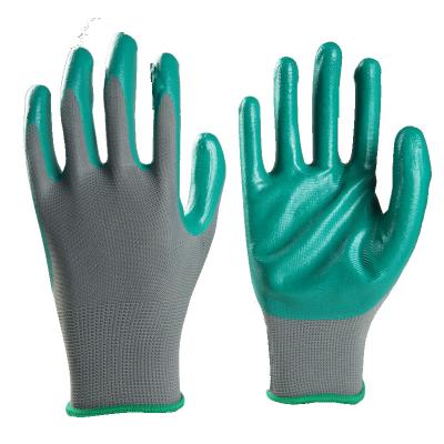 China Custom Nitrile Coating Firm Grip Work GlovesNitrile Work Gloves Cotton Shell Coated Safety Work Gloves for sale