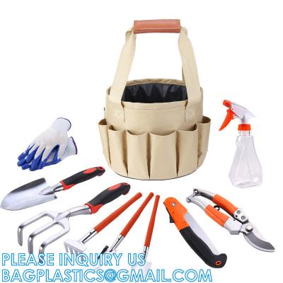 China Garden Tools Set 10 Pieces, Gardening Hand Tools And Essentials Kit Include Weeder Rake Shovel Trowel And More for sale