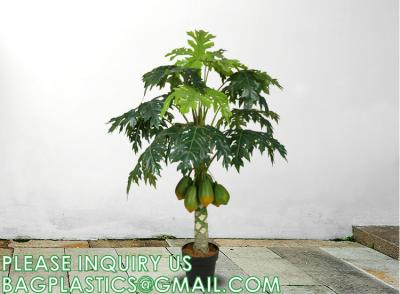 China Artificial Trees for Home Decor Plants Large Artificial Tree Branch Green Leaves Real Touch Fake Papaya Tree for sale