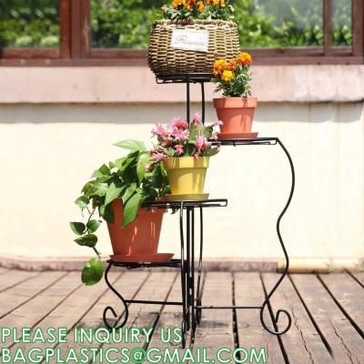 China Plant Stand Indoor Outdoor, Plant Shelf Multiple Flower Pot Holder, Metal Wrought Iron Planter Shelf Plant Display for sale