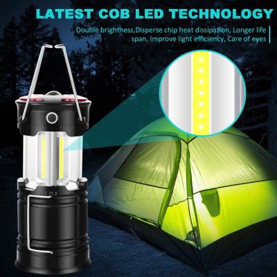 Vintage Metal Hanging Camping Lanterns 3600mAh Battery Powered Warm Light  Led Camp Lantern Rechargeable Tent Light