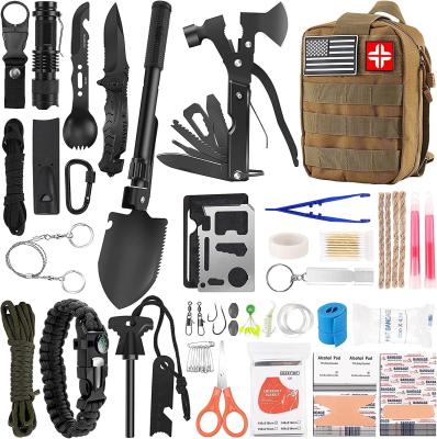 China Emergency Survival Kit and First Aid Kit, 142Pcs Professional Survival Gear and Equipment with Molle Pouch for sale