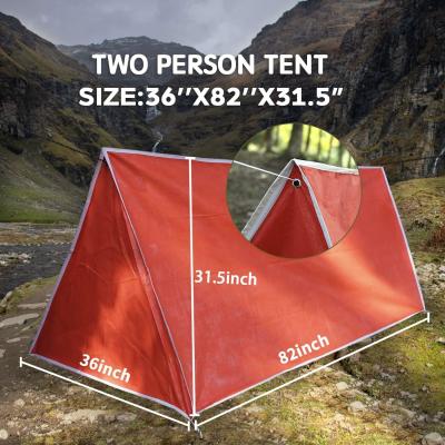 China Emergency Tent, 2 Person Tube Tent Survival Shelter Paracord, Stakes, Whistle Ultralight Survival Tent Emergency for sale