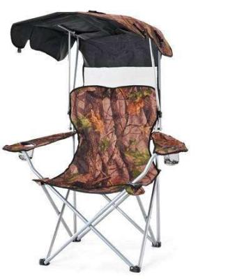 China Oversized Camping Chair with Shade Canopy, Folding Lawn Chairs Cup Holders, Camping Lounge Chair for Hiking Travel for sale