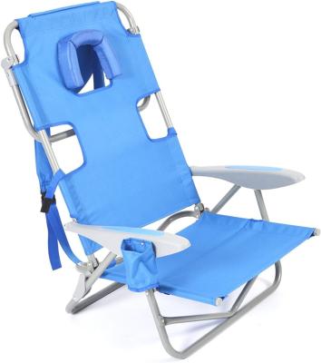 China Portable Adjustable Folding Beach Chairs Outdoor Lawn Lounge Reclining Chair Recliners Pillows for Patio,Poolside for sale