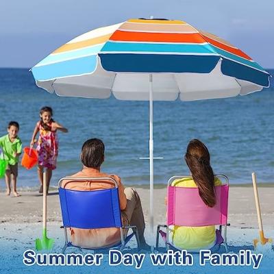 China Portable Beach Umbrella With Sand Anchor, Tilt Pole, Carry Bag, Air Vent, Heavy Duty Wind Portable for sale
