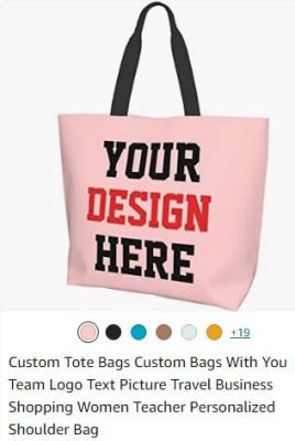 Cina Custom tote bag Design Your Own Text/Logo/Image Personalized Tote Bag Portable Aesthetic in vendita