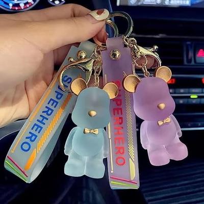 Cina Cartoon Bear Keychain Cute Crystal Keychain Suitable for Car Keys Bag Ornaments Decoration Gifts Suitable for Women in vendita