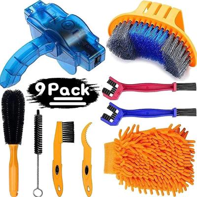 China Bike Cleaning Kit (9pcs), Including Chain Cleaner for Cycling,Bicycle Clean Brush Tools for Mountain/MT/Road/BMX Bike for sale