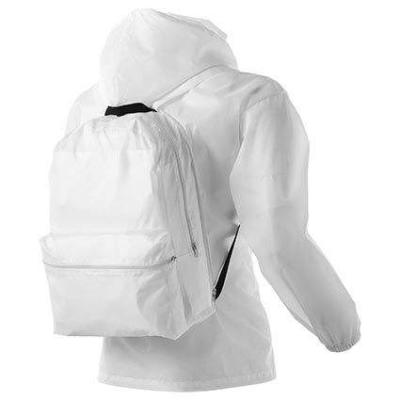 China Rain Jacket Backpack Promotional 190t Polyester With Custom Logo Packable Jacket Backpack for sale