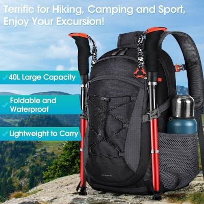 China Hiking Backpack 40L Waterproof Camping Backpack Lightweight Packable Backpack for Women Men Outdoor Travel Daypack for sale