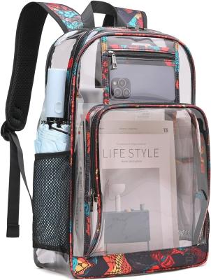 China Clear Backpack Heavy Duty Kids Backpacks for Boys Clear Bookbag Stadium Approved Transparent Bags for sale