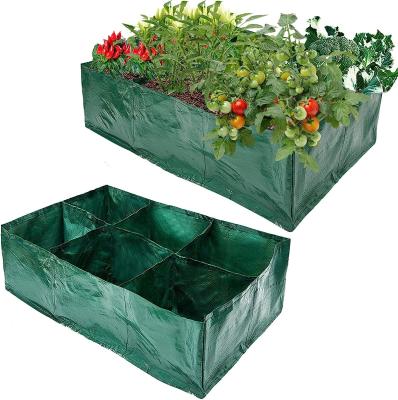 China Garden Planter, Fabric Grow Beds Divided Grids, Planting Bags with Drainage Holes, PE Planter Pots for Tomatoes for sale