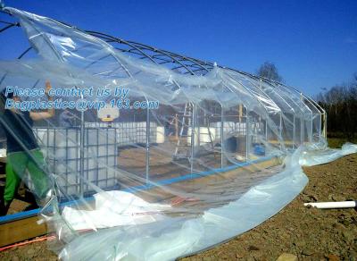 China Greenhouse Plastic Sheeting 12x25 ft, 6 mil Clear Film Cover UV-Resistant Polyethylene Greenhouse Film for sale