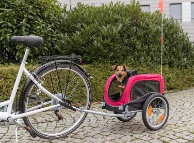 China Dog Bike Trailer, Folding Pet Dog Trailer Cart for Bicycle, Bike Cargo Wagon Carrier w/Universal Hitch & 20