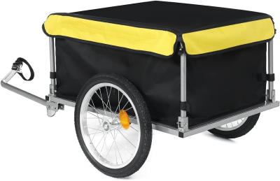 China Bike Trailer Cargo Foldable Max Load, 2x16'' Inflatable Wheels, Aluminum Bicycle Cargo Trailer w/Hitch, for Lugg for sale