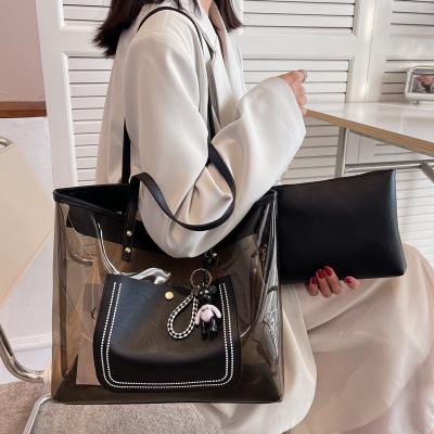 China Popular Beach Large-Capacity Transparent Bag Women'S Summer New Jelly Shoulder Bag Foreign Style Tote Bag for sale