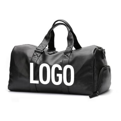 Cina Custom Logo Luxury Designer PU Leather Gym Sport Duffle Bag with Shoe Compartment Weekender Travel Bags for Men in vendita