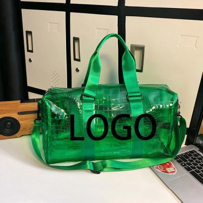 China Wholesale Custom Logo Pvc Clear Jelly Color Swimming Overnight Tote Duffel Duffle Bag For Women Girls Ladies Bags for sale
