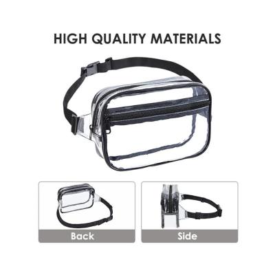 China Custom New Design Sports Running Outdoor Bum Waist Belt Bag Travel Portable PVC Clear Fanny Pack Waist Bag for sale