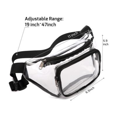 China Clear Pvc Crossbody Mobile Phone Storage Bag Transparent Belt Waist Bag Chest Pouch Wallet Purse And Handbags for sale