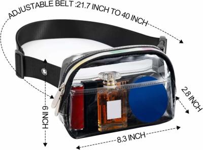 China Personalized Clear Purses Belly Fanny Pack See Through Waist Pouch Bag Transparent Women Fanny Pack Waist Bag for sale