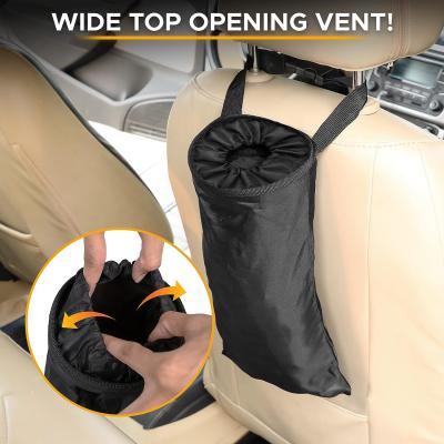 China Car Trash Bag Hanging with Elastic Opening & Easy Mount | Auto Garbage Can with Waterproof Oxford Material for sale