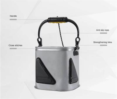 China Portable Fishing Water Pail for Camping Traveling Hiking Fishing Boating Gardening with 4.5 Meters Rope for sale