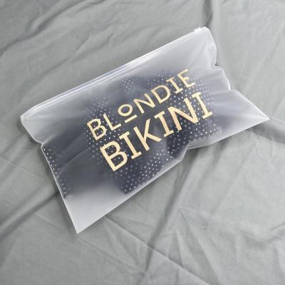 China High Quality Customize Printing Logo Frosted Ziplock Plastic Eco Friendly Small Bikini Swimwear Packaging Zipper Bag for sale