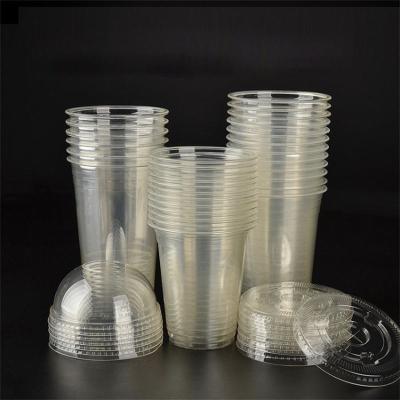 China OEM Custom Logo 100% Bio Compostable PLA Transparent Cups Smoothie Beer Wine Beverage Ice CE Cold Disposable Drink To for sale