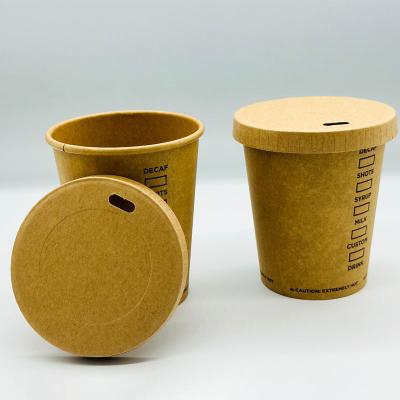 China Disposable Kraft Paper Coffee Cup Double Wall Single Wall Salad Bowl With Lid Ice Cream Biodegradable Coffee for sale