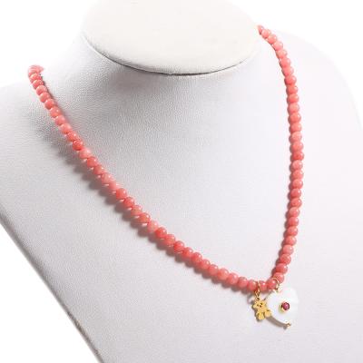 China Lady White Pearl Natural Stone Jewellry Necklace with Pendant for sale